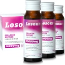 Boissons de peptide de collagène liquide de Losoki - 10000mg Peptides de collagène marin hydrolysés avec vitamine C, mélange premium, promouvoir les articulations des ongles de peau de cheveux sains, (1 boîte, 10 bouteilles)