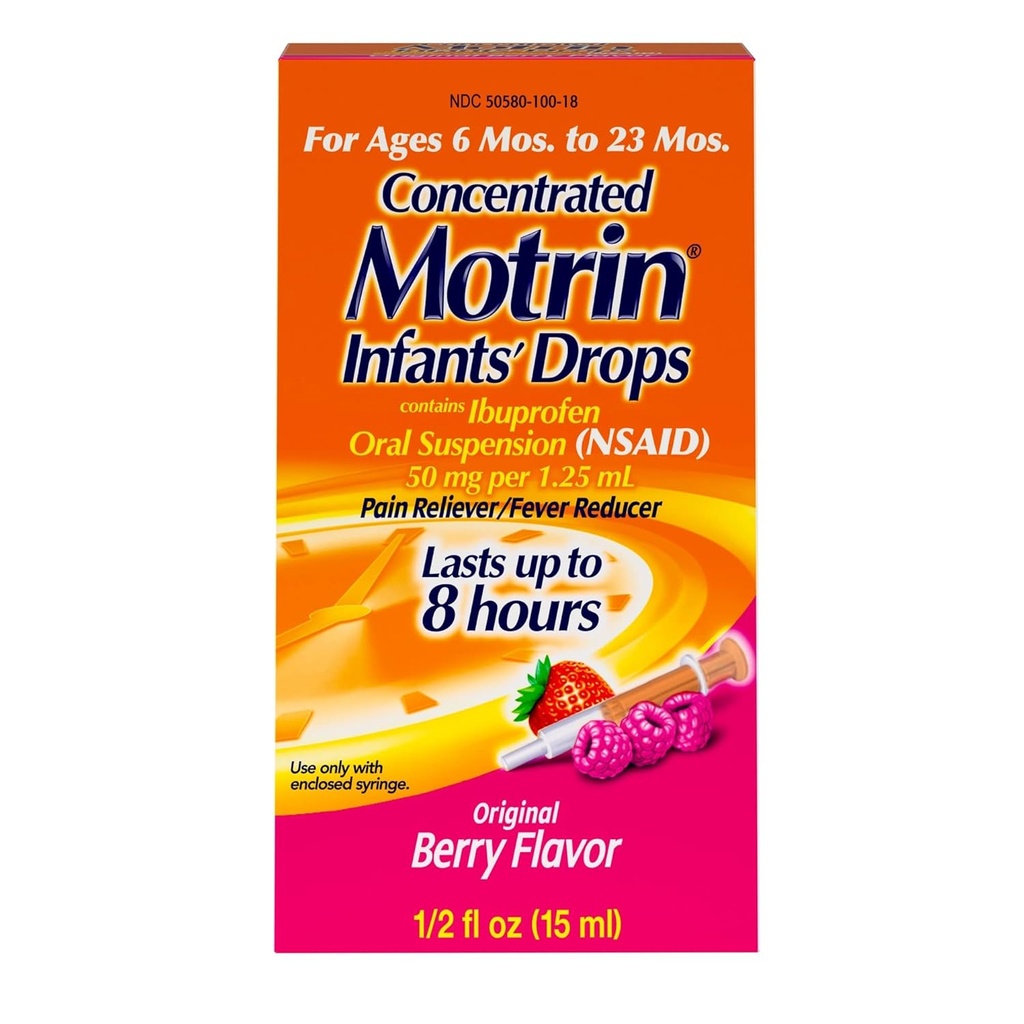 Motrin Suspension buvable du nourrisson anti-douleur/réducteur de fièvre, 0,5 Once