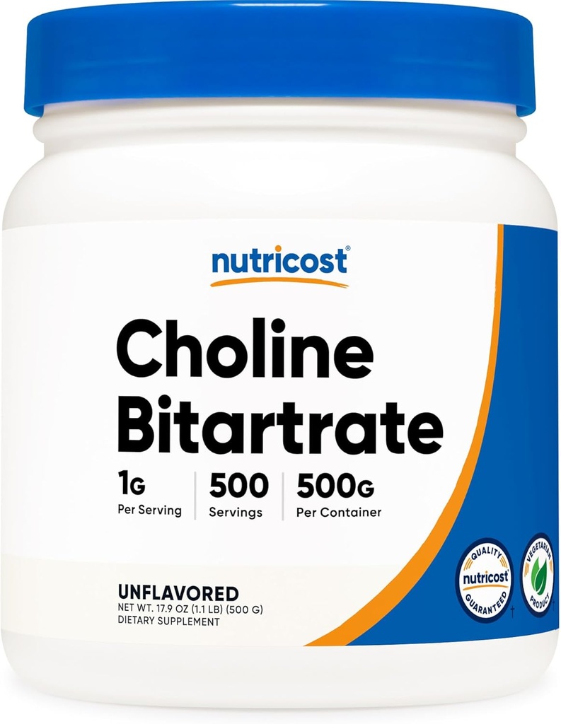 Nutricost Pure Choline Bitartrate poudre 500 Grams