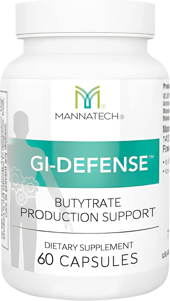Supplément Butyrate de Mannatech - soutient la fonction de barrière giteuse, la santé intestinale et le confort digestif - favorise la production d'acide gras à chaîne courte, supplément de soutien immunitaire GI-défense 60 capsules