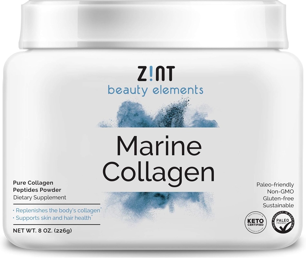 Poudre de collagène marin hydrolysée (8 oz): Suppléments protéiques anti-âge de collagène du Japon - Non aromatisé, certifié Paléo, durable, non OGM - Beauté, peau, cheveux et ongles
