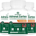 11-in-1 Adrenal Support Supplement,Cortisol Supplement with Pantothenic Acid and Ashwagandha - Supports Healthy Adrenal Function,Energy and Relaxation - 180 Capsules