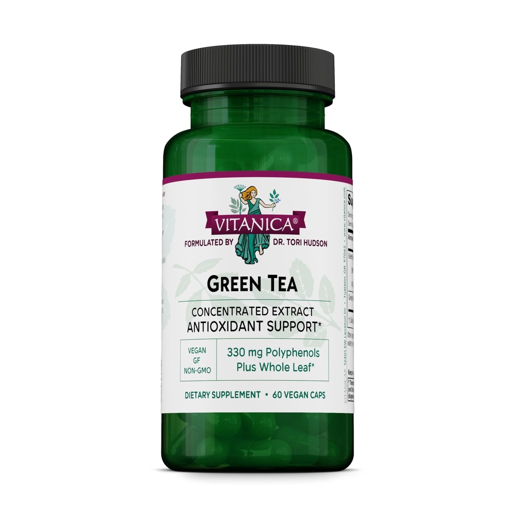 Supplément d'extrait de thé vert de Vitanica 330mg, 45% EGCG, 98% Polyphénols et 80% Catéchines, Antioxydant énergétique et support immunitaire, Vegan, 60 Capsules