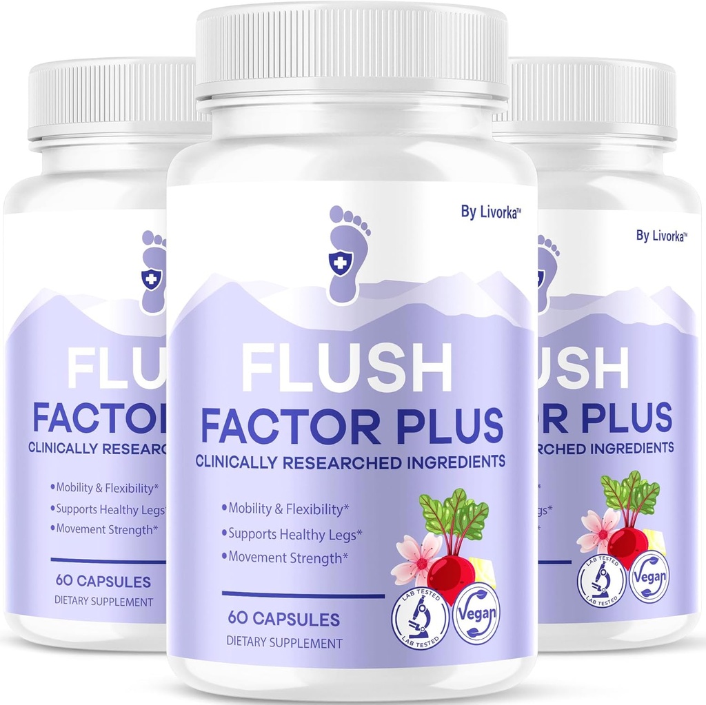 (3 packs) Flush Factor Plus - Capsules officielles de Flush Factor Plus, FlushFactorPlus Review, Flush FactorPlus Supplément soutien pilules, FlushFactor Plus Tous les ingrédients naturels, 180 capsules pendant 3 mois