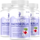 (3 packs) Flush Factor Plus - Capsules officielles de Flush Factor Plus, FlushFactorPlus Review, Flush FactorPlus Supplément soutien pilules, FlushFactor Plus Tous les ingrédients naturels, 180 capsules pendant 3 mois