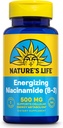Nature's Life Energisant Niacinamide 500mg - Non Flush Vitamine B 3 Supplément Niacin - Fonction nerveuse, métabolisme et soutien énergétique sain - Garantie de 60 jours, laboratoire vérifié, 100 portions, 100 comprimés