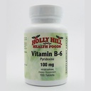 Holly Hill Health Foods, vitamine B6, 100 comprimés