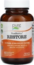 PURE ESSENCE LABS Restore Probiotic Supplement 30 Billion CFU - Probiotics for Men & Women - 12 Strains for Immune Support and Digestive Health - Natural Support for Relief of Constipation (60 Caps)