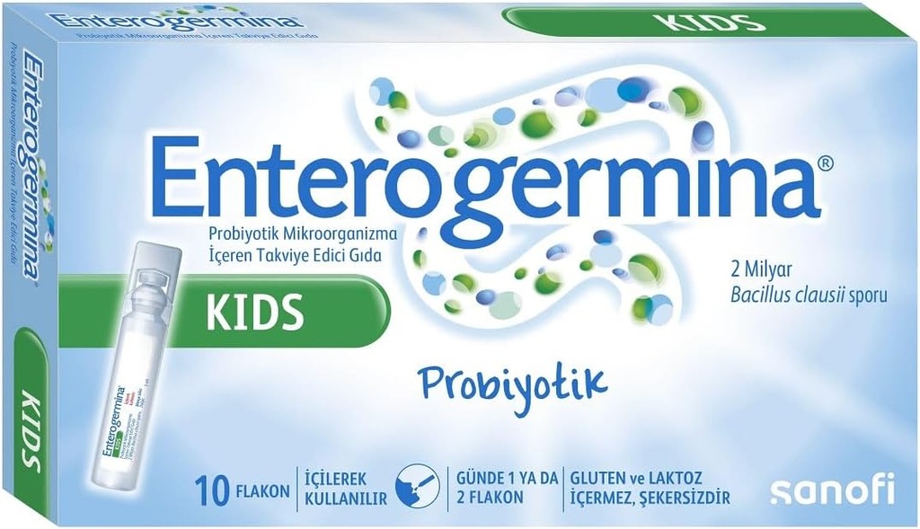 Enterogermina KIDS (10 VIALS) Bacillus Clausii Probiotique 2 milliards CFU/5mL pour les enfants (1)