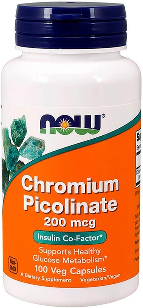 MAINTENANT Picolinate de chrome 200mcg, 100 Capsules (paquet de 2)