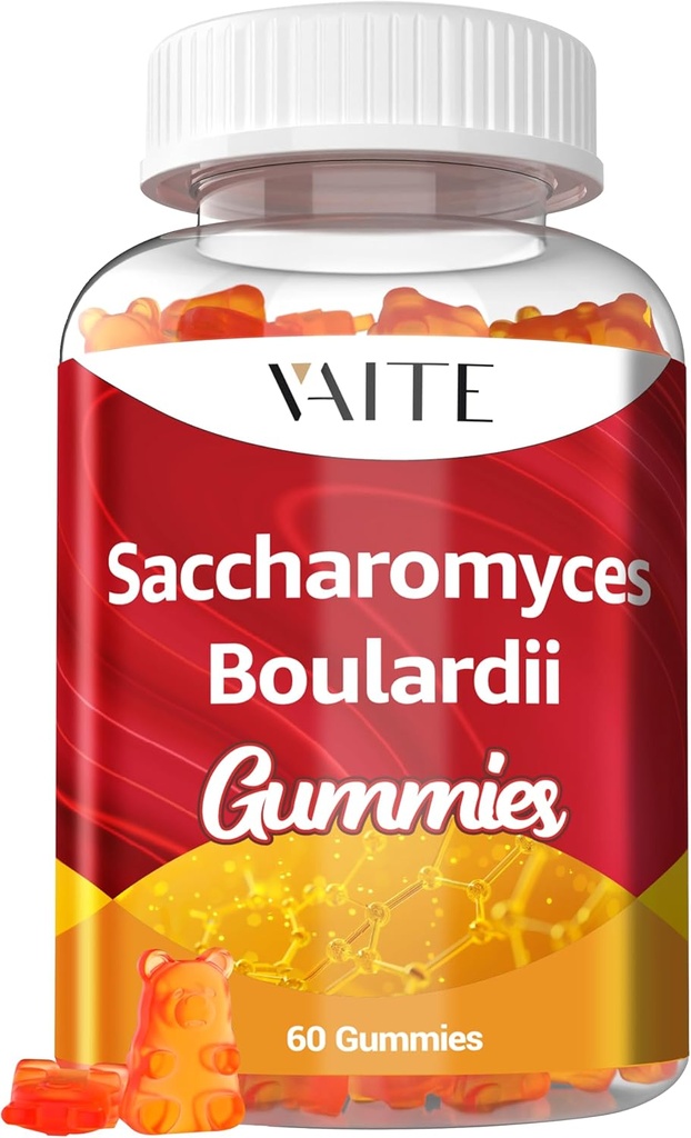 Saccharomyces Boulardii Probiotics 500mg - Suppléments santé Gut & soutien Candida, Probiotique pour les femmes et les hommes, Supports digestifs et immunitaires, Supplément, Non-OGM, Sans gluten, 60 Gommies végétaliens