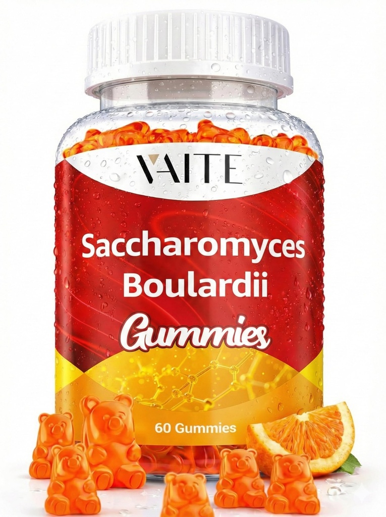 Saccharomyces Boulardii Probiotics 500mg - Suppléments santé Gut & soutien Candida, Probiotique pour les femmes et les hommes, Supports digestifs et immunitaires, Supplément, Non-OGM, Sans gluten, 60 Gommies végétaliens
