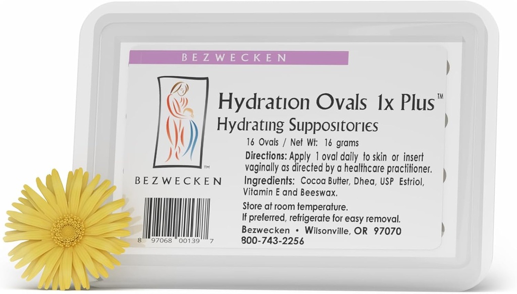 Bezwecken – Ovales d'hydratation 1x Plus DHEA – 16 Suppositoires ovales - Même formule de confiance - Formule professionnelle pour atténuer la sécheresse vaginale chez les femmes ménopausées - Sans danger, sans naturel et sans paraben