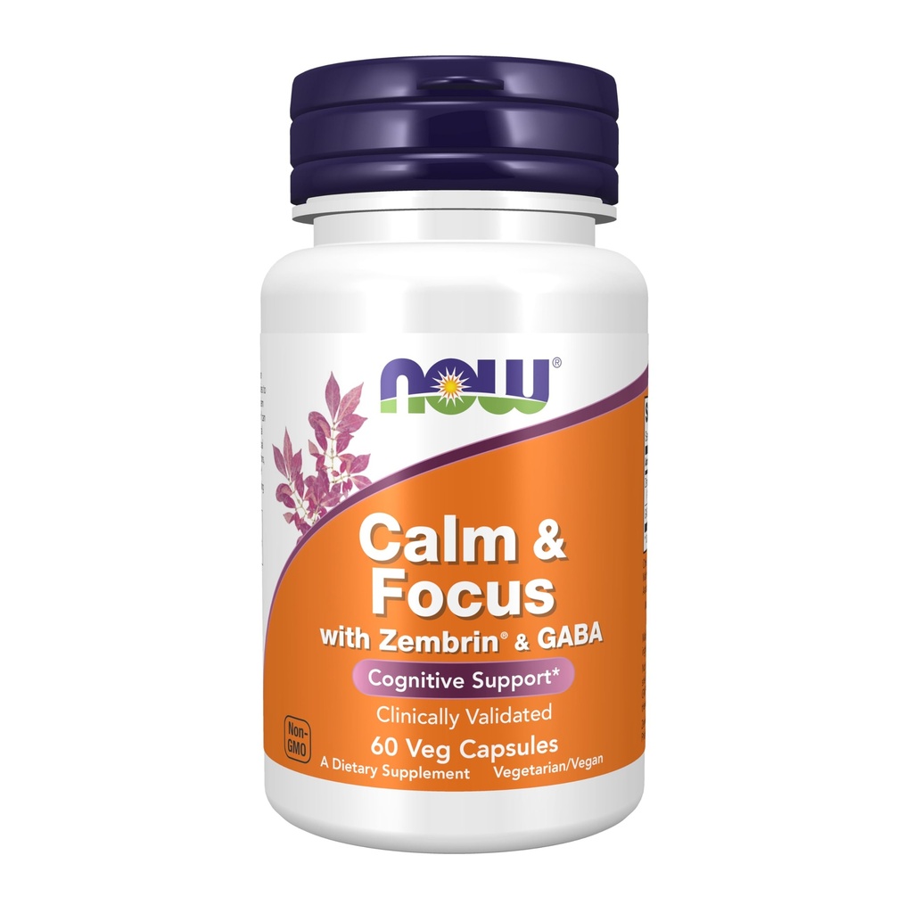 MAINTENANT Suppléments Calme et Focus avec Zembrin® et GABA, Soutien cognitif*, Validé cliniquement, 60 gélules