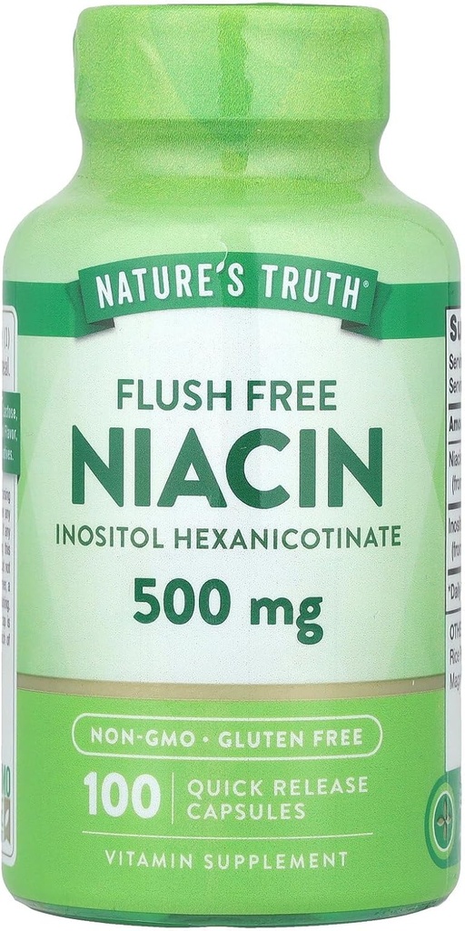 Nature's Truth Flush Free Niacine 500 mg 100 Caps, 100 Compte