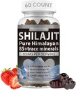 Gummies de Shilajit - 600 mg de résine biologique naturelle de Shilajit avec 85+ minéraux traces, acide fulvic et phytonutriments - Flavor de fraise - pour l'énergie, support immunitaire - 60 Gummies, 1 mois d'approvisionnement