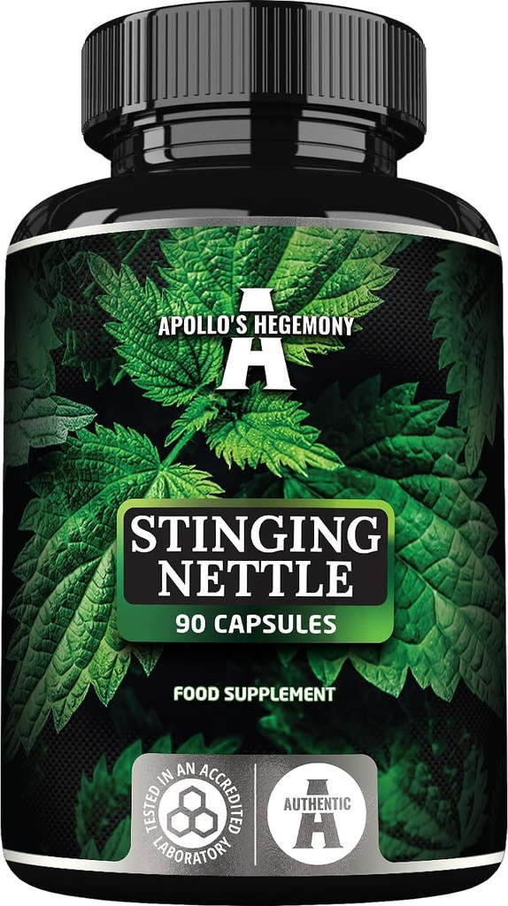 APOLLO'S HEGEMONY Sting Nettle 500 mg - Extrait à haute résistance DER 4:1, 90 Capsules végétaliennes, 3 mois d'approvisionnement, supplément à base de plantes pour soutenir la santé cardiovasculaire