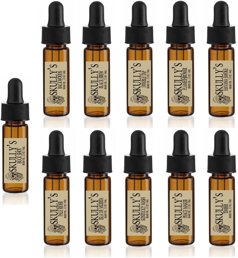 Skully's Beard Oil Sample Set (11) 5 ml glass drams, travel pack