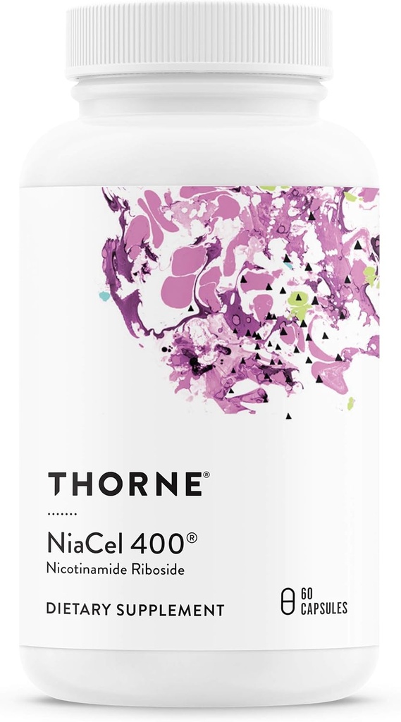 THORNE - NiaCel 400 - NAD Supplement - Nicotinamide Riboside - Support Healthy Aging, Cellular Energy Production & Sleep-Wake Cycle* - NSF Certified for Sport - Gluten Free - 60 Servings