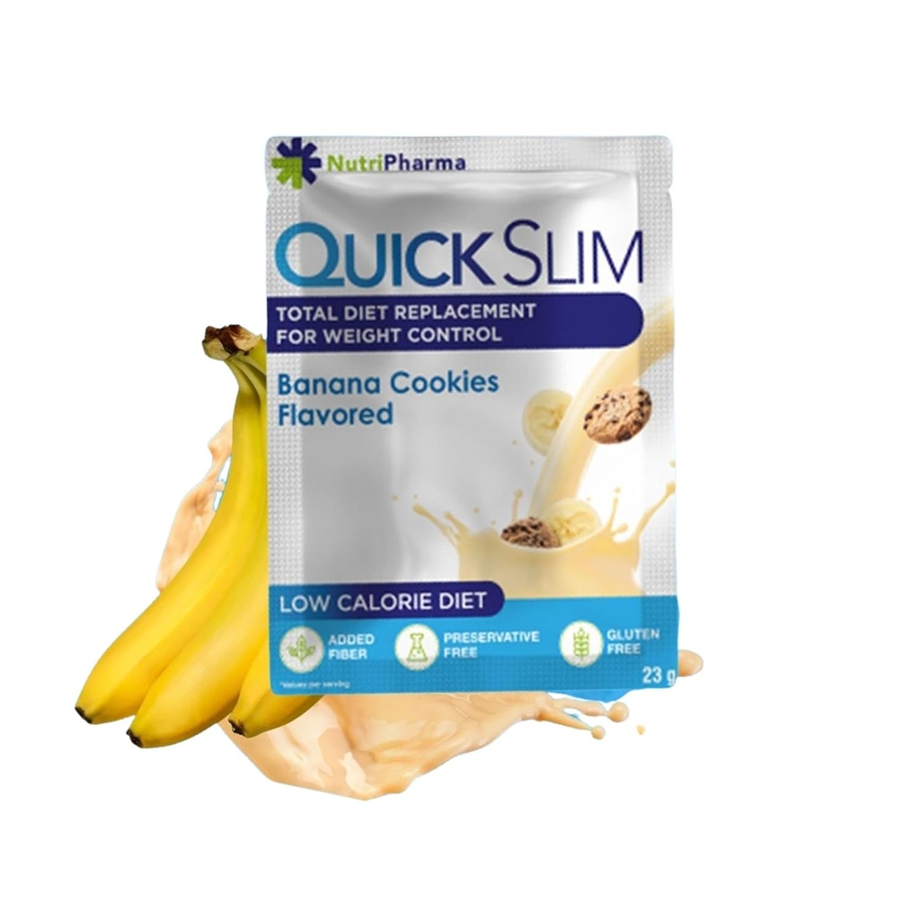 Rapide Slim haute perte de poids de protéines Shakes pour les femmes et les hommes, poudre complète de repas de remplacement, faible teneur en glucides Shakes, jeûne intermittent, kéto, sans gluten (1 portion, Cookies de banane)