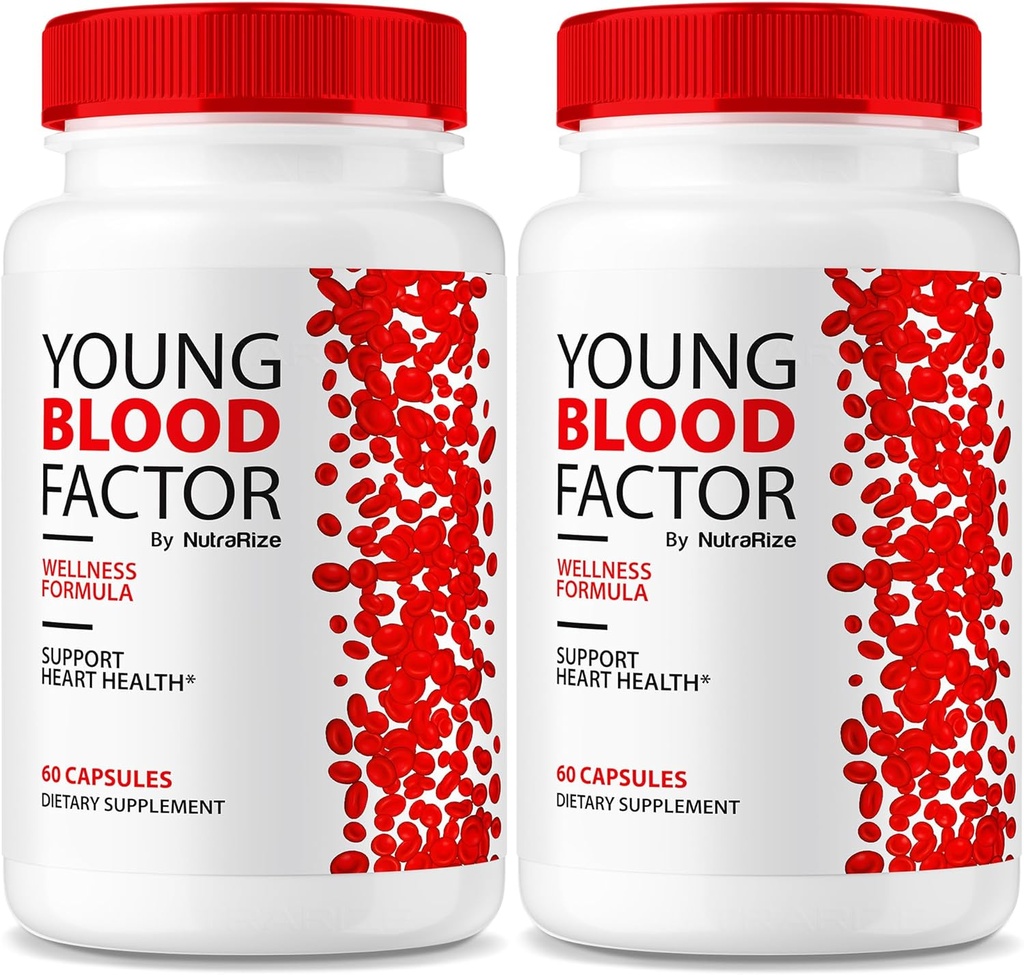 NutraRize (2 Pack) Young Blood Factor Capsules - Official Blood Vessel Cleaner Formula, All Natural Supplement to Maintain Healthy Stable Levels, YoungBloodFactor Support Pills Reviews (120 Capsules)