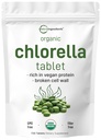 Comprimés de Chlorella biologique, 500mg par comprimé, 720 onglets (360 Grams), 4 mois d'approvisionnement, Mur de cellules brisées, riche en protéines et vitamines véganes, sans remplissage, sans additifs et non-OGM