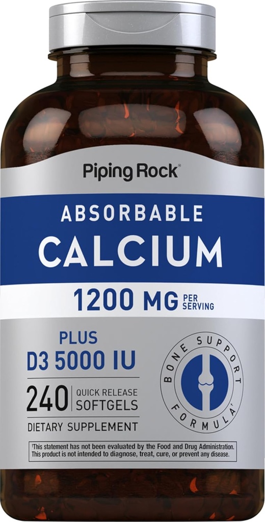 Piping Rock Calcium 1200 mg avec Vitamine D3-