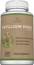 Supplément de fibre de musc de Psyllium Premium 1450mg, 240 Capsules