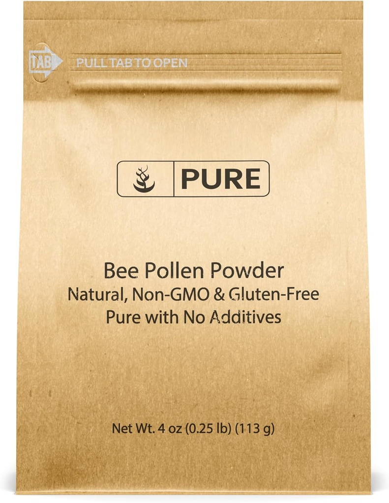 INGRÉDIENTS ORIGINAUX PURE Pollen d'abeille, 4 oz, pas de remplissage, supplément pur non dilué