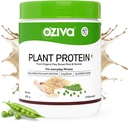 OZiva poudre de protéines végétales organiques de 500 Gm. (30g Protéines végétales - Pois Protéines a, Protéines de riz brun et quinoa, sans soja) pour le conditionnement physique quotidien, stimule l'immunité, sans saveur (1,1 lb)