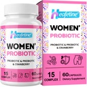 Probiotiques vaginaux pour les femmes, 300 milliards d'UFC Probiotiques pour les femmes, 15-en-1 Probiotiques pour les femmes et prébiotiques, pour le vaginal, le trac urinaire, l'équilibre PH, l'immuno, le digestif et le gant, la santé des ballons, 60 capsules