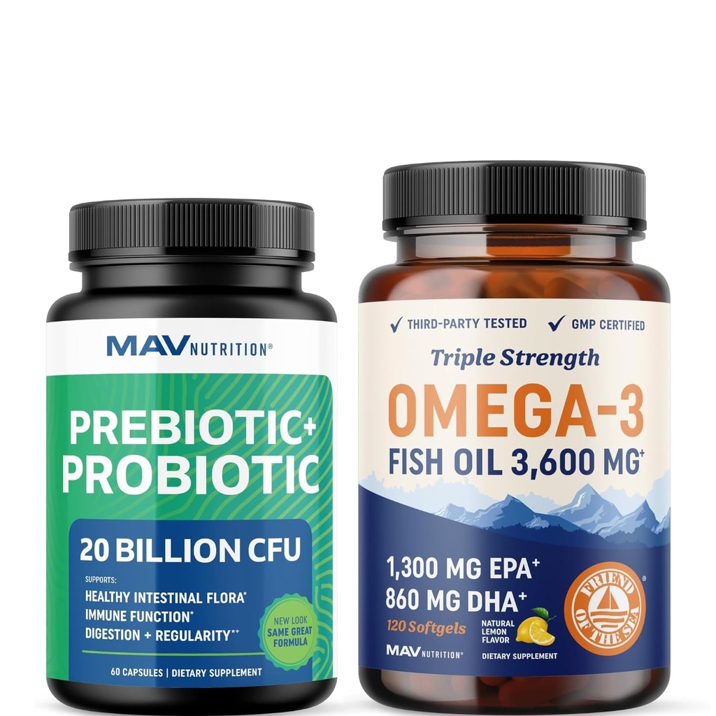 Omega 3 Huile de poisson et Capsules Probiotiques