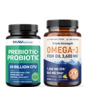Omega 3 Huile de poisson et Capsules Probiotiques
