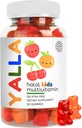 YALLA Vitamines halales pour enfants, Gommies multivitamines halales pour enfants, 45-90 jours d'approvisionnement, Vitamines essentielles avec C, D3, Zinc pour l'immunité, B6 B12 pour l'énergie, certifié ISA, sans gélatine