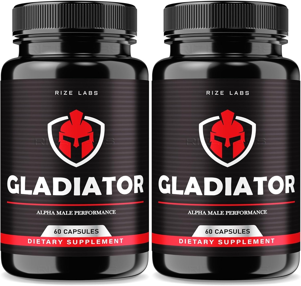 labos de taille - Gladiator Capsules - Supplément performance pour les hommes, support de la force maximale pour la croissance musculaire (120 capsules)
