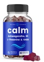 NutraChamps Calme Gummies, Supplément Gommies Stress avec Ashwagandha, L-Theanine, GABA, Vitamine B6 & Lemon Baume, Supports Mood, Focus & Stress Relief, Berry naturel, 90 Gummies