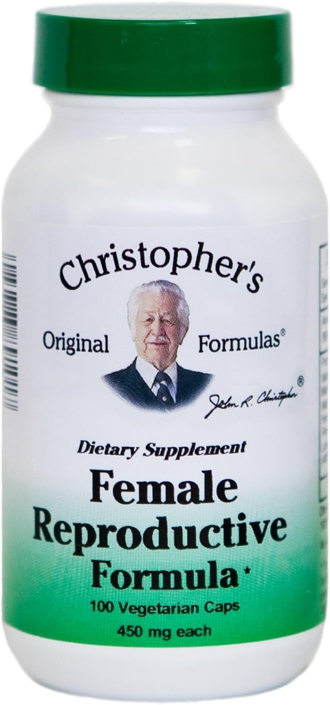 Formules originales de Christopher Formule reproductive féminine – 100 Capsules végétariennes – Mélange à base de plantes pour femmes