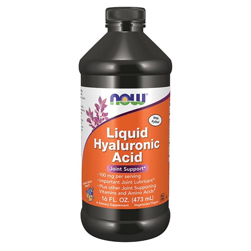 Maintenant Alimentations Acide Hyaluronique Liquide 100 Milligrammes, 16 Onces