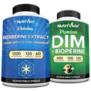 Nutrivein Premium DIM & Berberine Supplement Bundle: High-Absorption Berberine & DIM Supplement with Bioperine - for Hormonal Balance, Digestive Regularity, Metabolism, & Overall Wellness