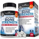 BioSchwartz Bone Strength Supplement - Supplément de santé aux os doux non constipant pour les femmes et les hommes avec complexe 9-en-1 avec zinc de magnésium de calcium D3 K2 et plus - 3ème partie testée - 2 mois