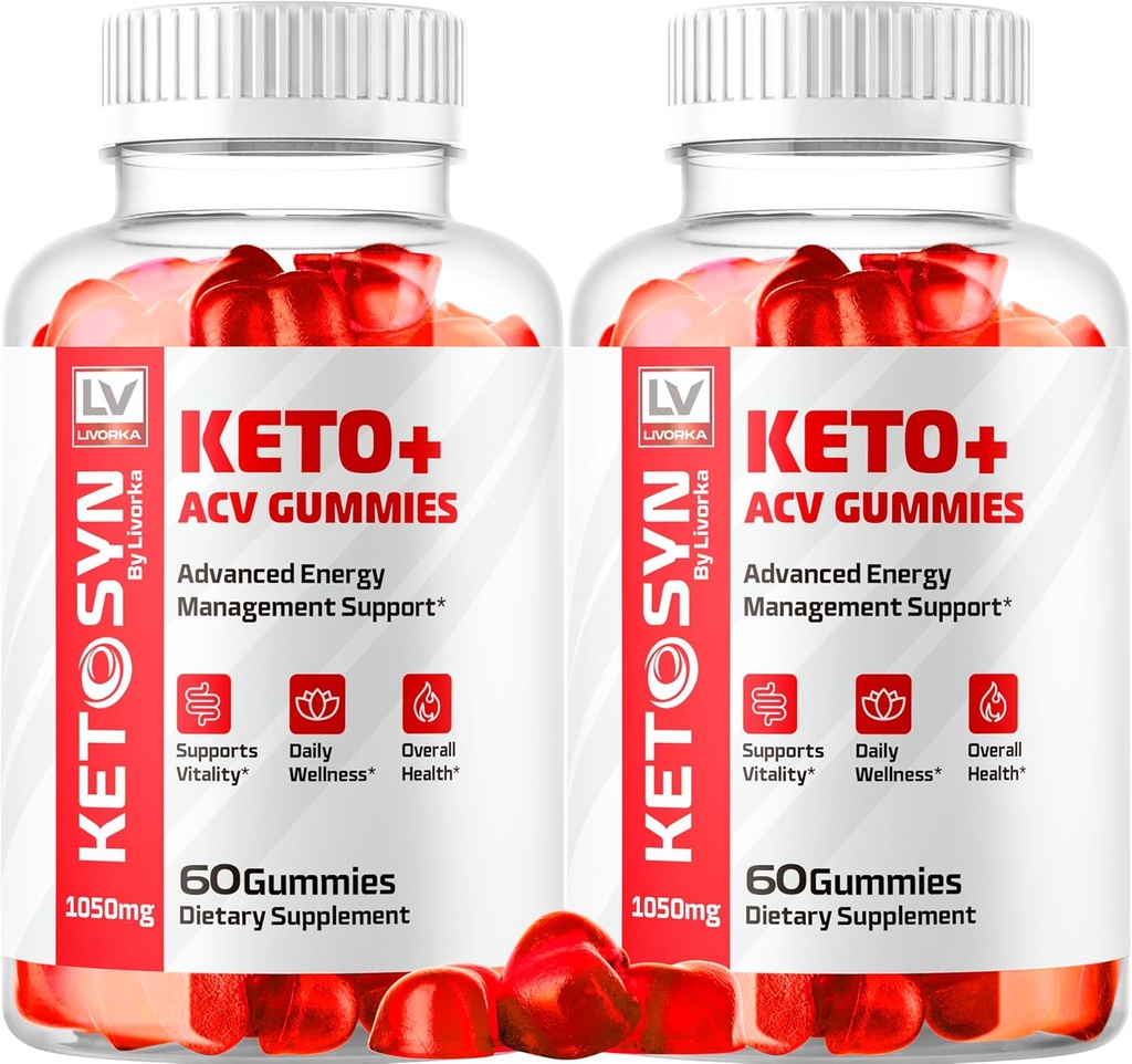 LIVORKA (2 packs) Ketosyn ACV Gummies, Keto Syn Gummies, Ketosyn Keto Plus ACV Gummies, Ketosyn Keto ACV Gummies, Keto Syn ACV Gummies 1050 MG, Keto ACV Gummies Ketosyn, 120 Gummies pendant 2 mois