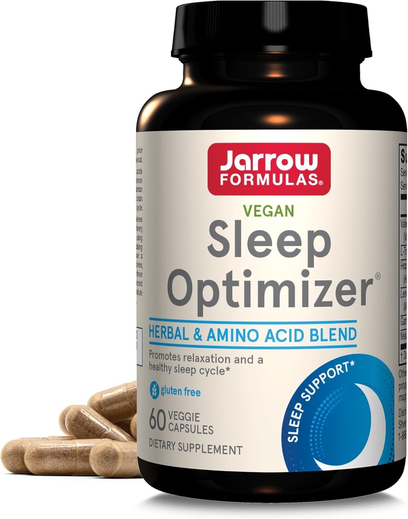 Jarrow Formulas® Sleep Optimizer, mélange d'acide à base de plantes et d'amino, compte 60, jusqu'à 30 jours d'approvisionnement