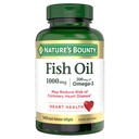 Natures Bounty Fish Oil, soutient la santé cardiaque, 1000mg, softgels à libération rapide, 145 Ct