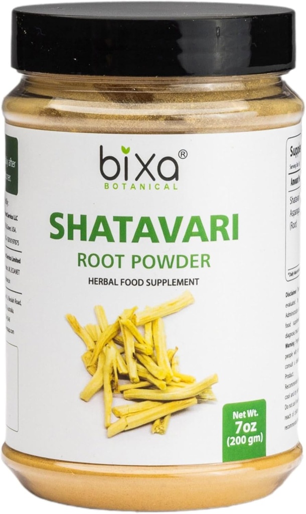 bixa BOTANICAL Shatavari Root Powder | Asparagus Racemosus |Ayurvedic Herbal Supplement | Gluten Free, Non-GMO, Steam Treated, Vegan, 100% Pure.Women Tonic (7 Ounce Pack of 1)