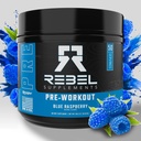 Rebel Supplements™ Blue Razz Loaded Pre Workout | Extreme Pumps, Laser Focus, Insane Energy | 7000mg L-Citrulline, 4000mg Beta Alanine, 1500mg Nitrosigine®, 350mg Caffeine | 50 Servings