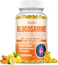 Glucosamine Chondroïtine MSM Gommies 1500mg - Supplément de soutien conjoint avec curcuma, Boswellia, vitamine D3, acide hyaluronique, antioxydant, immunosupport pour adultes, hommes et femmes végétalien, 60 Gommies
