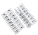 2 Pack OPP Clear Daily Pill Box Organizer, Weekly Pill Organizer 2 fois par jour pour les pilules, suppléments et médicaments, Am Pm Pill Organizer 7 Day, Pill Box 7 Day - 6,7 x 3,2 x 1 pouce
