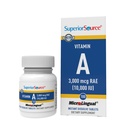 Source supérieure Vitamine A 10 000 UI - Supplément soins oculaires - Soutient également la santé immunitaire, cutanée et osseuse - Non-OGM et sans gluten - 100 comprimés microLinguaux
