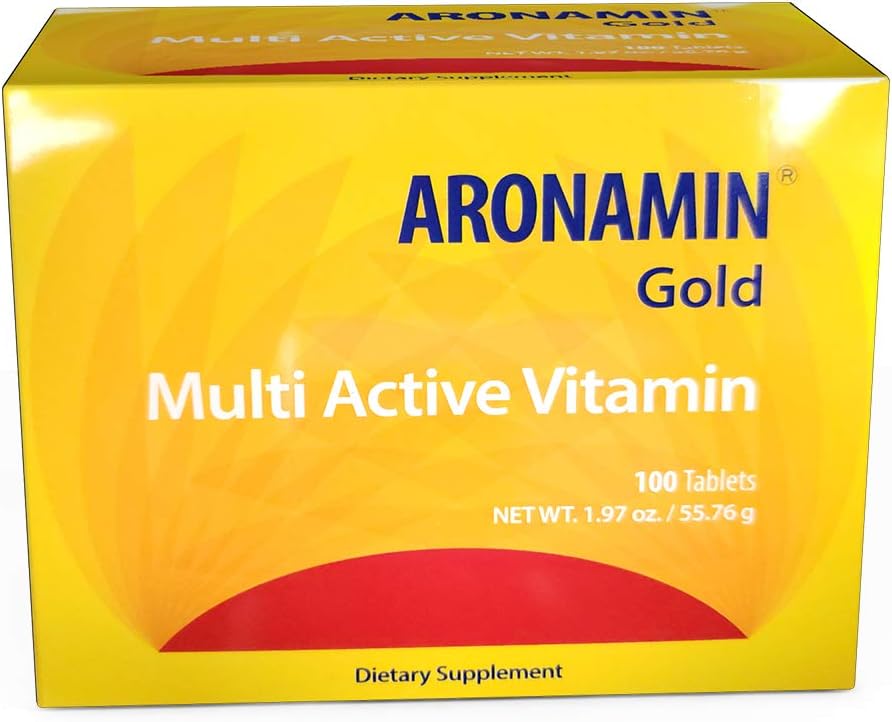 Vitamine active Aronamine Or - Combats Fatigue, donne de l'énergie, favorise l'hématopoïèse - 100 comprimés