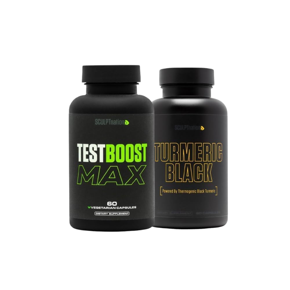 Sculpt Nation by V Shred Test Boost Max and Turmeric Black Bundle